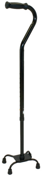 Quad Cane Adjustable High, Small Base Chome